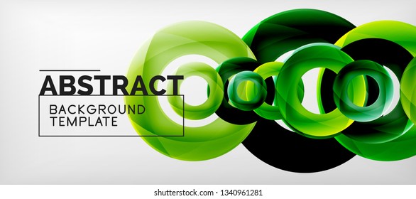 Volando círculos de fondo abstracto geométrico, ilustración vectorial