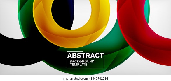 Volando círculos de fondo abstracto geométrico, ilustración vectorial