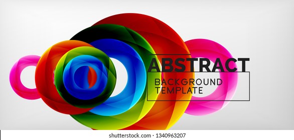 Volando círculos de fondo abstracto geométrico, ilustración vectorial