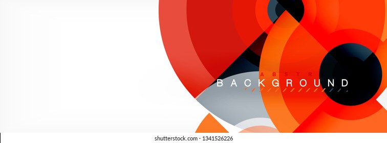 Volando círculos de fondo abstracto geométrico, vector