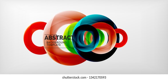 Volando círculos de fondo abstracto geométrico, ilustración vectorial