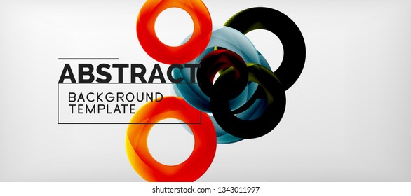 Volando círculos de fondo abstracto geométrico, ilustración vectorial