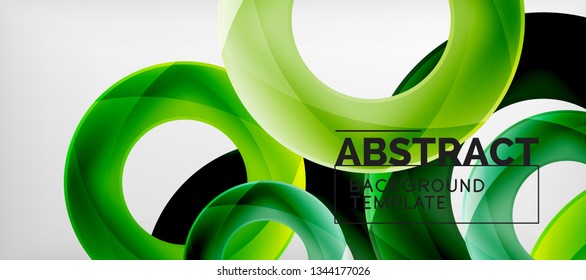 Volando círculos de fondo abstracto geométrico, ilustración vectorial