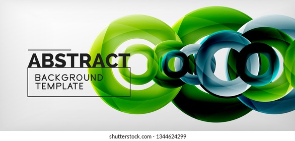 Volando círculos de fondo abstracto geométrico, ilustración vectorial