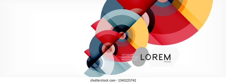 Volando círculos de fondo abstracto geométrico, vector