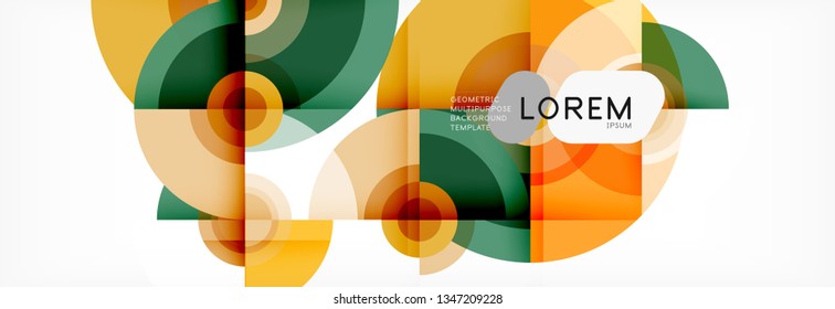Volando círculos de fondo abstracto geométrico, vector