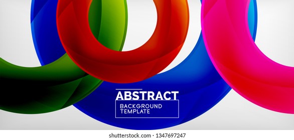 Volando círculos de fondo abstracto geométrico, ilustración vectorial