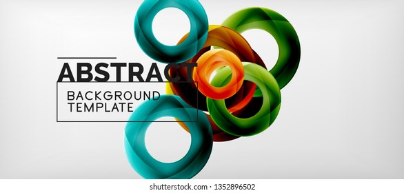 Volando círculos de fondo abstracto geométrico, ilustración vectorial