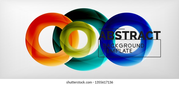 Volando círculos de fondo abstracto geométrico, ilustración vectorial