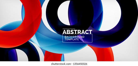 Volando círculos de fondo abstracto geométrico, ilustración vectorial