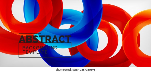 Volando círculos de fondo abstracto geométrico, ilustración vectorial