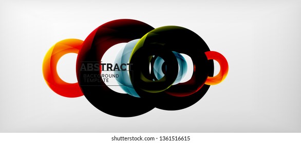 Volando círculos de fondo abstracto geométrico, ilustración vectorial