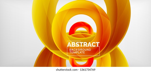 Volando círculos de fondo abstracto geométrico, ilustración vectorial