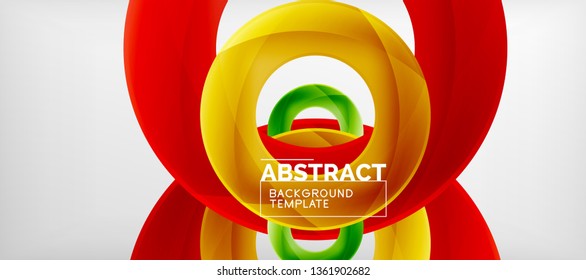 Volando círculos de fondo abstracto geométrico, ilustración vectorial