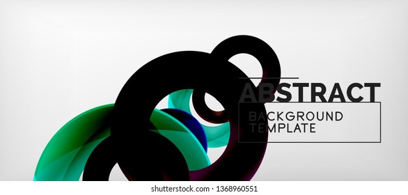 Volando círculos de fondo abstracto geométrico, ilustración vectorial