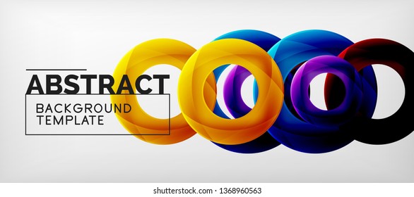 Círculos voadores abstrato geométrico plano de fundo, ilustração vetorial
