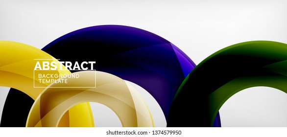 Flying circles geometric abstract background, vector illustration