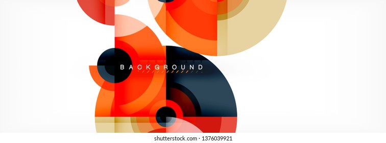 Volando círculos de fondo abstracto geométrico, vector