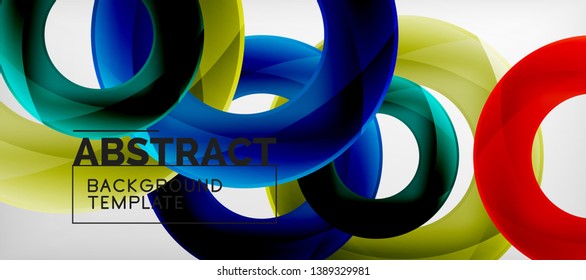 Volando círculos de fondo abstracto geométrico, ilustración vectorial