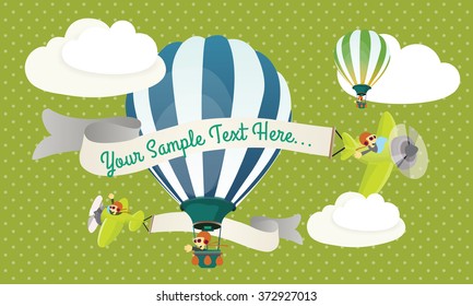 Flying Circus Child vector illustration