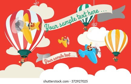 Flying Circus Child vector illustration