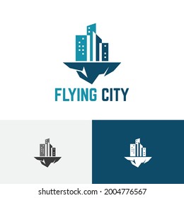 Logotipo de Realty de los rascacielos flotantes de la ciudad voladora