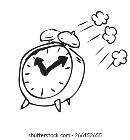 Flying Clock Doodle