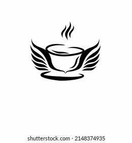 Flying coffee is a symbol of coffee that is enjoyed by someone who will fly over the pleasure of the coffee he drinks