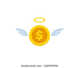 flying coin with wings