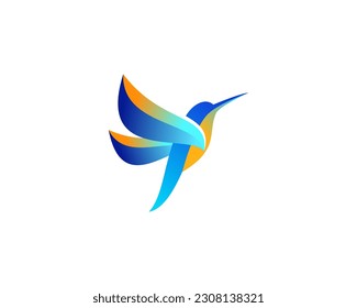 Flying colibri or humingbird logo concept. Modern, elegant and colorful vector illustration icon. Suitable for business, education and natural company logo