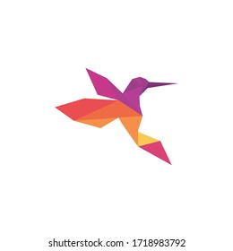 Flying colibri logo. For business, education and natural company logo