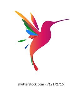 Flying colibri logo. For business, education and natural company logo