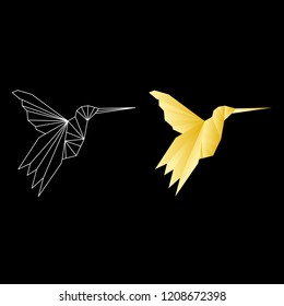 Flying colibri vector logo