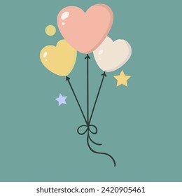 flying colorful balloon illustration, sweet vector work for various prints