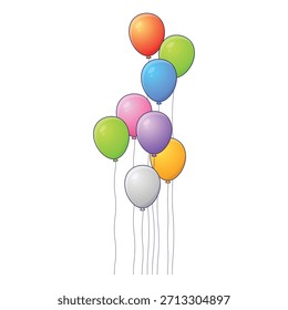 Elemento de diseño de globos coloridos voladores