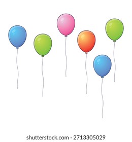 Elemento de diseño de globos coloridos voladores