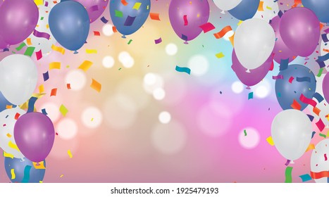 flying colorful balloons on a background  set collection of three different foreshortening