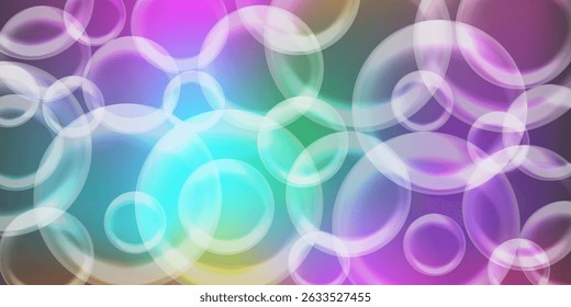Flying colorful bubbles soap, abstract vector background.