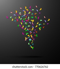 Flying colorful confetti
