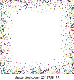 Flying colorful digits and numbers. School math notebook cover. Back to school mathematics banner on white background. Falling numbers vector illustration.