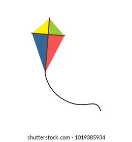 Flying Colorful Kite Vector Illustration Graphic Design