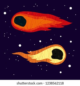 Flying Comets In Space