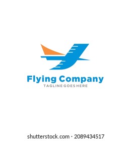 Flying Company Logo. Plane logo design vector template.