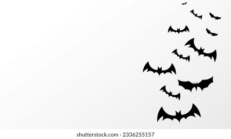 ฺBats flying with copy space in Halloween day for content online or web, banner and template , Flat cartoon flat style. illustration Vector EPS 10
