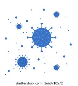 Flying coronavirus 2019-nCoV. Virus icons on a white background