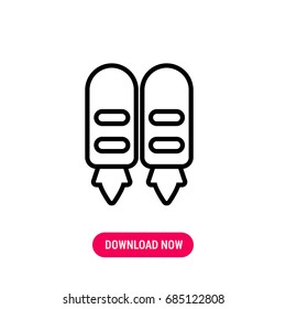 Flying costume vector icon, The outlined symbol of suit for flight. Simple, modern flat vector illustration for mobile app, website or desktop app  