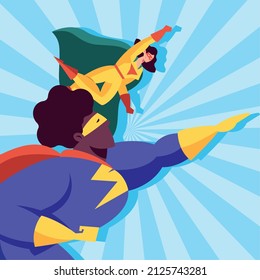 estilo de cómic superhéroe de pareja