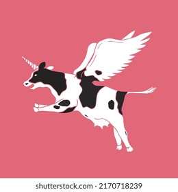 Illustration des unicorn leuchtenden Kuhs