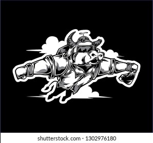 flying cow vector