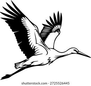 Fliegender Kran in schwarz-weiß